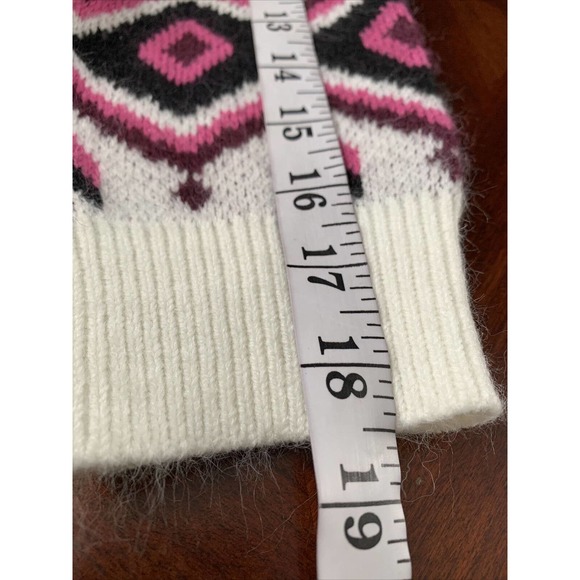 Torrid 1 dropped sleeve nordic print knitted soft Sweater sz 1X Tunic Pink Black - Picture 7 of 7